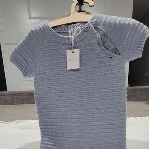 Light Blue Knit janie and jack Baby Romper
